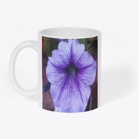 Purple Flower Mug, 11oz White áo T-Shirt Front