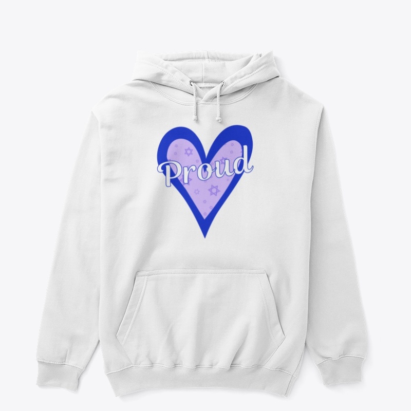 Proud Jewish Magen David Heart Hoodie