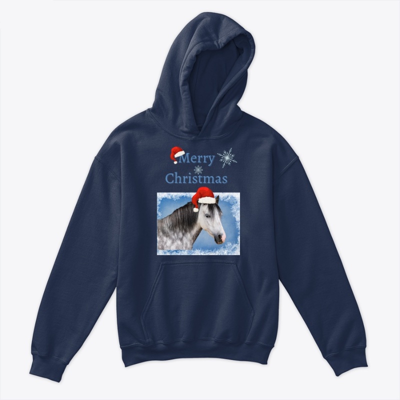 Merry Christmas Kids Horse Hoodie