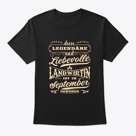 Landwirtin Geburtstag September Black T-Shirt Front