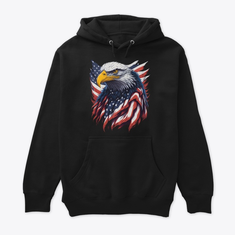 The Bald Eagle With Stars and Stripes