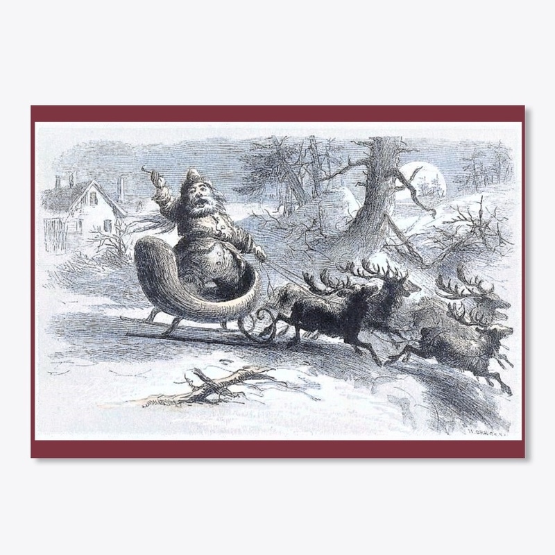 Santa in his sleigh, vintage.