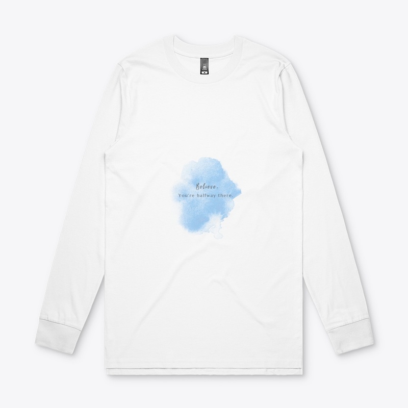 "Believe White Long Sleeve Tee"