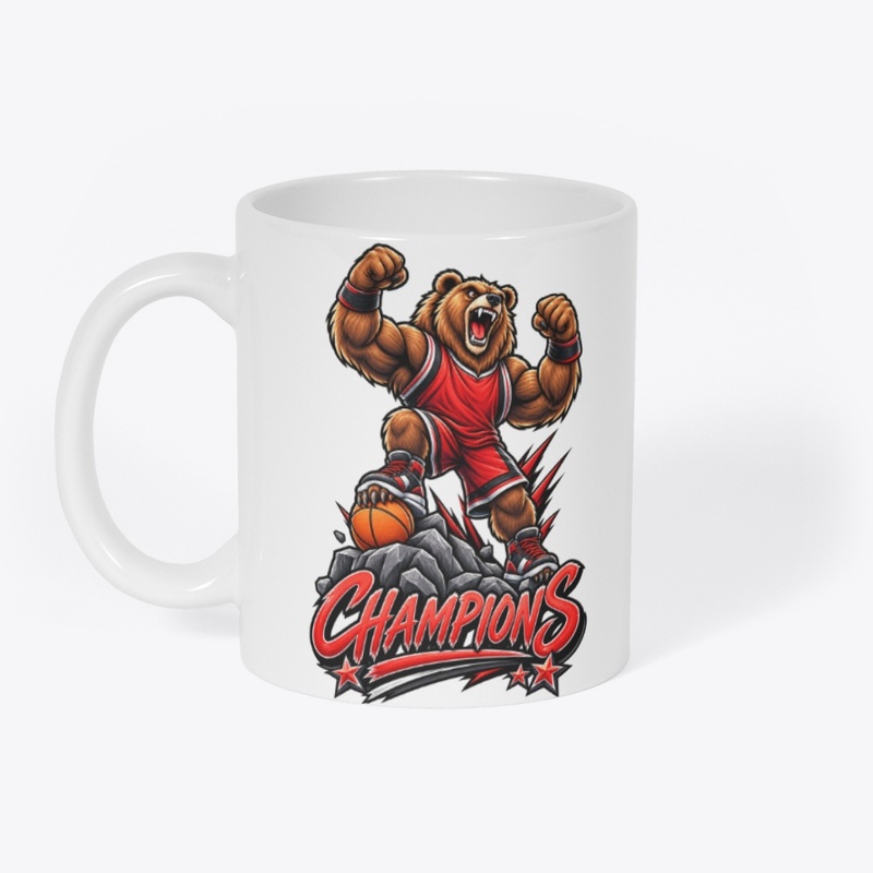 Victory Bear Basketball Mascot 