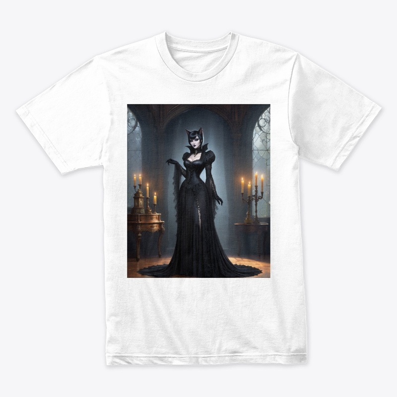 Gothic Catwoman in Elegant Attire