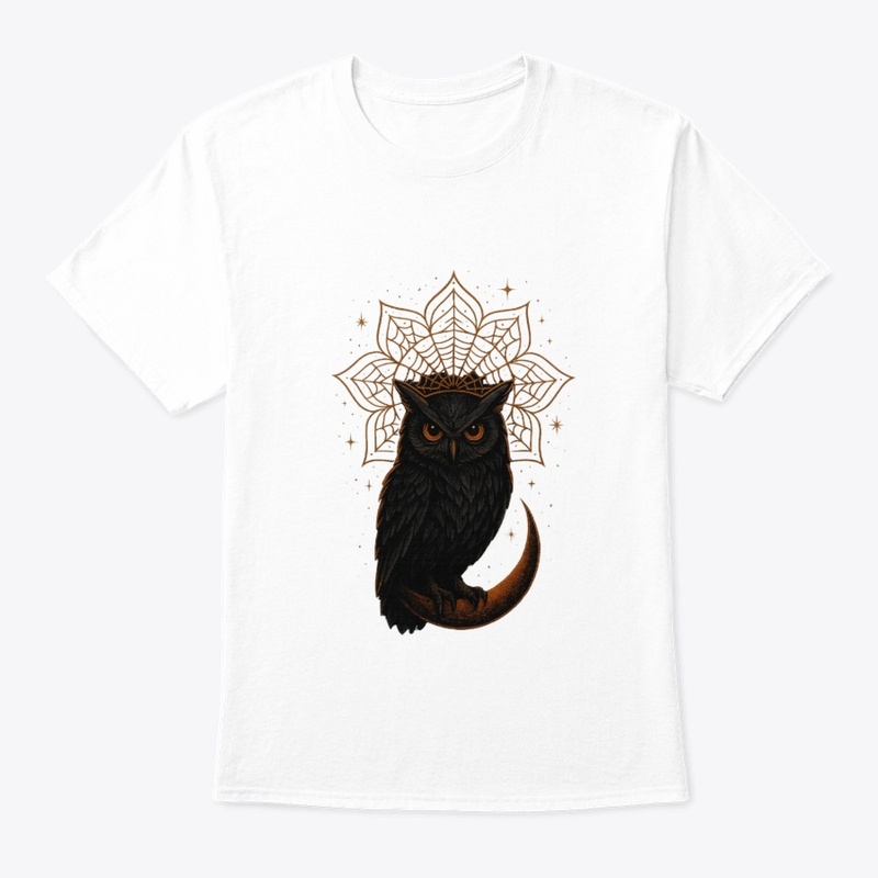 Mystic Owl on Crescent Moon