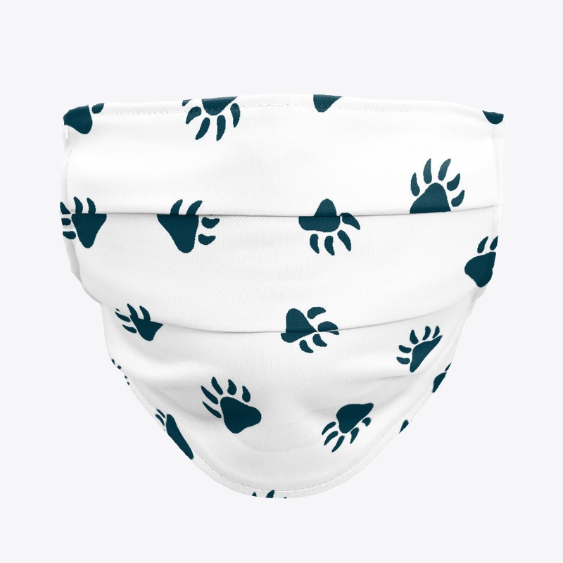 White and Navy Bear Mask