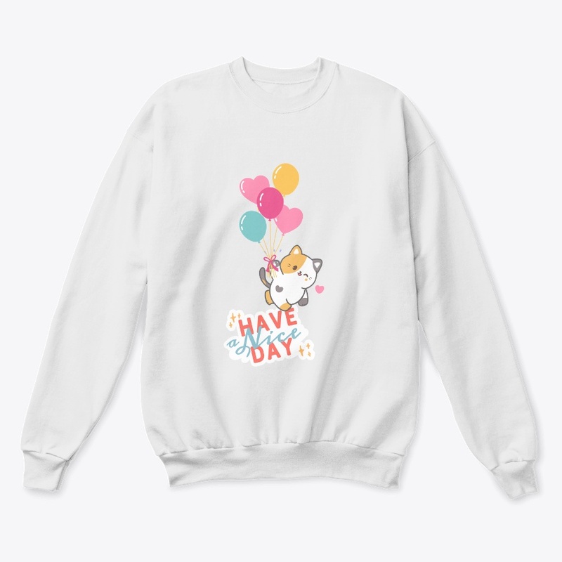 Cute cat with balloons T shirt.