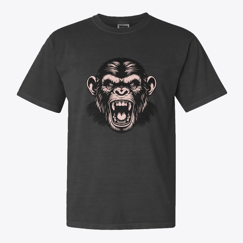 Angry Chimpanzee Head Graphic
