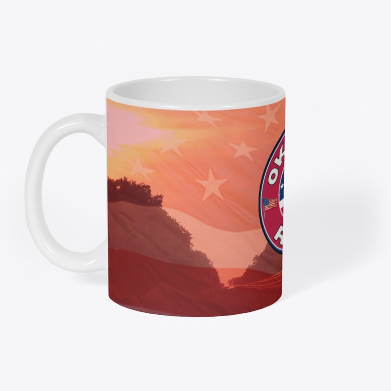 Oklahoma Railfan USA flag wrap Mug