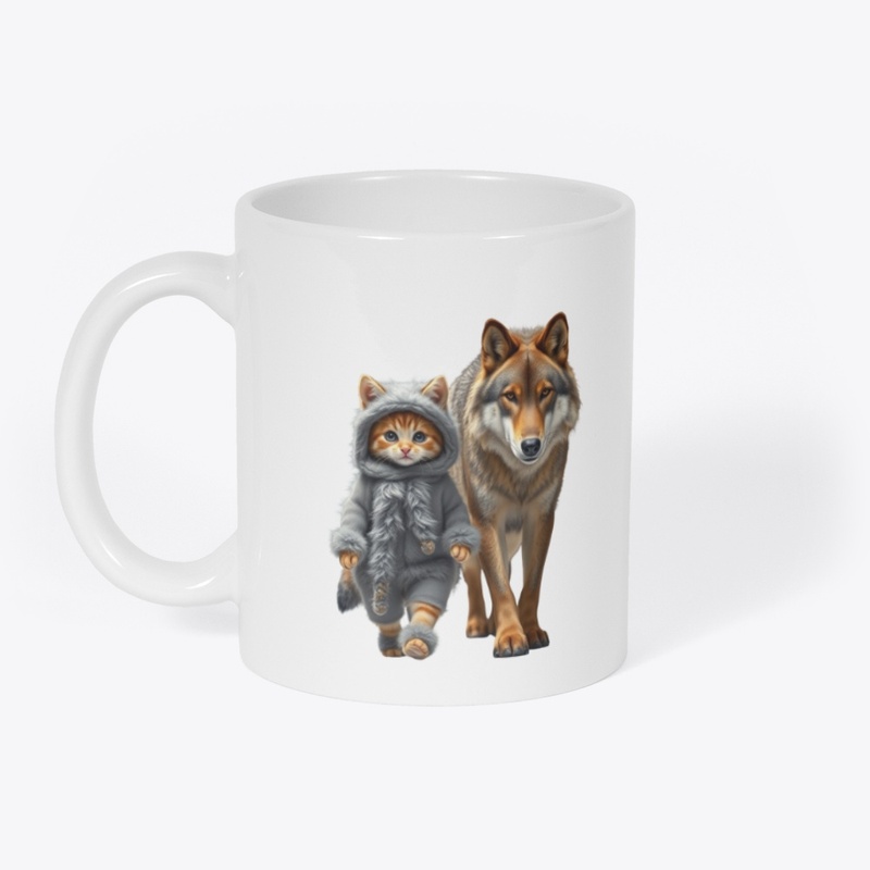 A fashion catwalk in a wolf-themed  