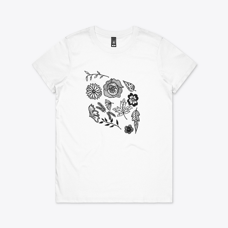 FLOWERS AND LEAVES - Tee-shirt