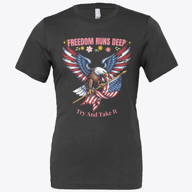 Freedom Runs Deep Vintage Patriotic Tee