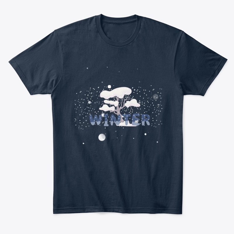 Cozy Snowy Winter Tree Illustration