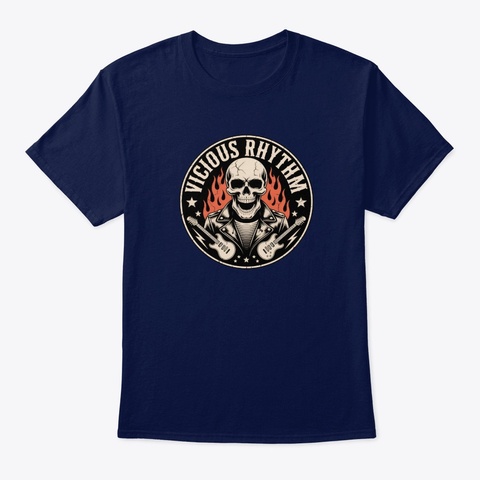 Vicious Rhythm Navy T-Shirt Front