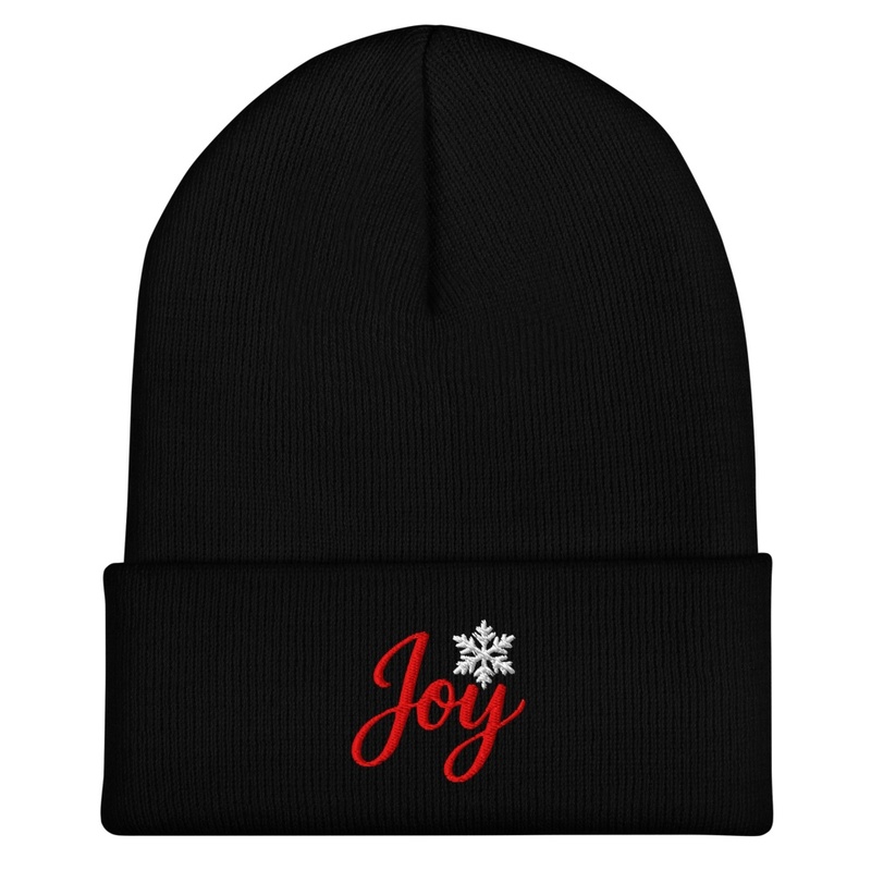 Joy Snowflake Embroidered Beanie