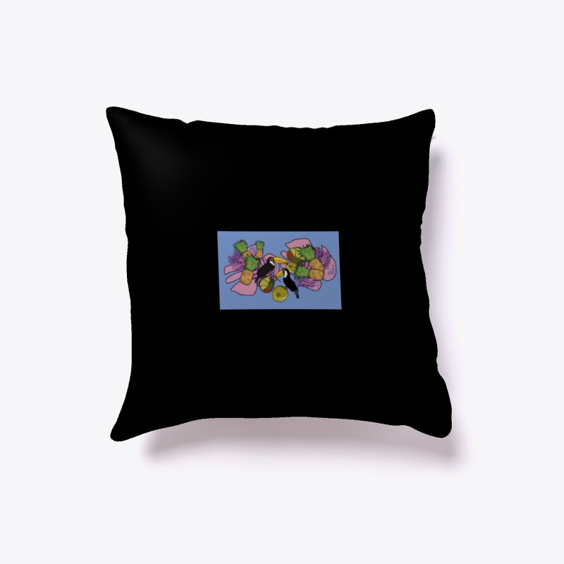 Toucan and Coconut on Blue