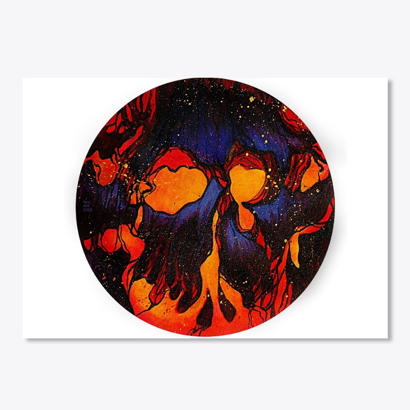 Skull in circle ' fiery
