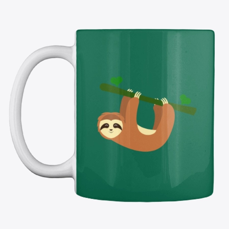 Sloth Hanging on Heart Tree