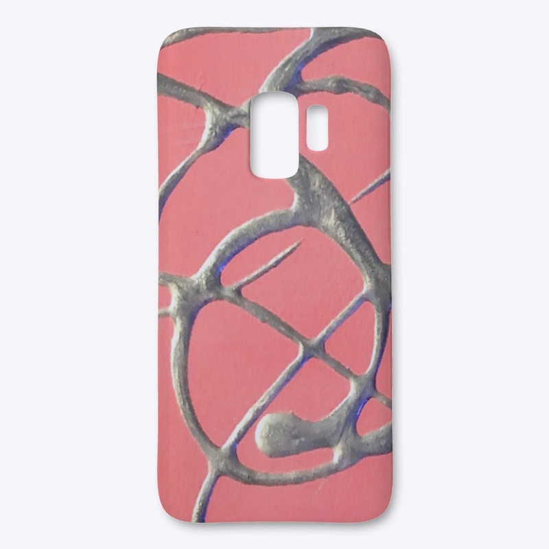 Metallic Silver on Pink