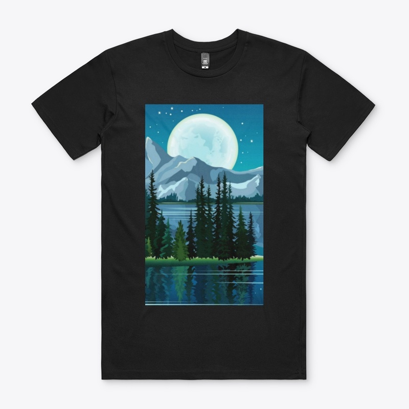 Dark Knight Moon With Forest Reflection