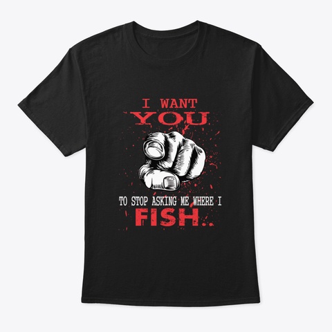 Love Funny Fishing Tees Shirts For Fishe Black T-Shirt Front