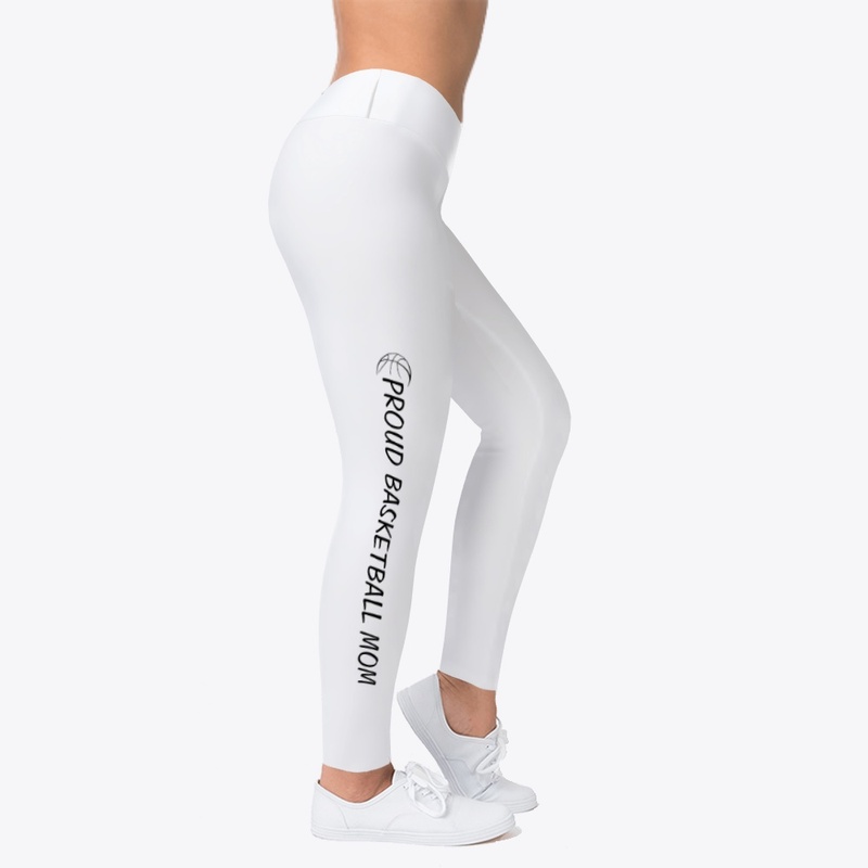Proud Basketball Mom White  Leggings