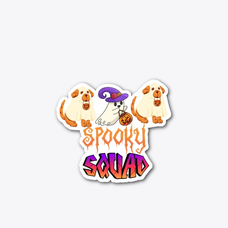 Halloween Ghost Dog Spooky Squad Tshirt