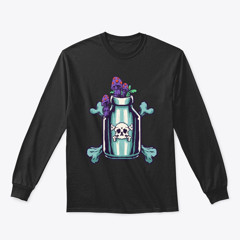 Purple Bottle With Mushrooms