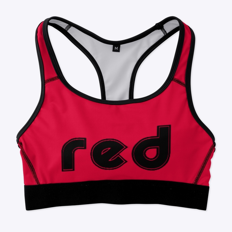 Red sports bra