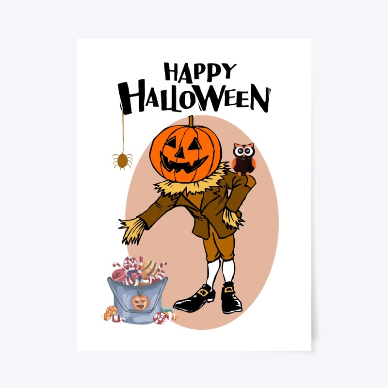 Happy Halloween Pumpkin Man Design