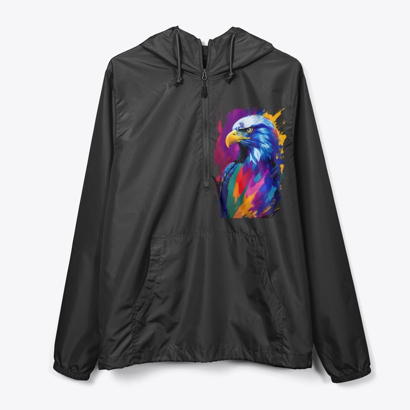 Vibrant Eagle in colorful splatter, left