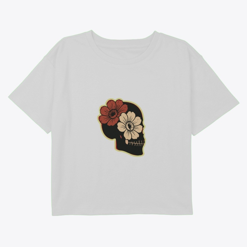 	Floral skull design  life and death 
