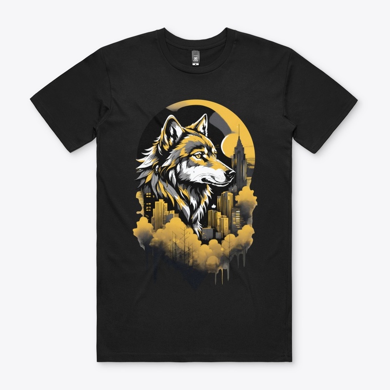 Black & Gold Urban Wolf Shirt