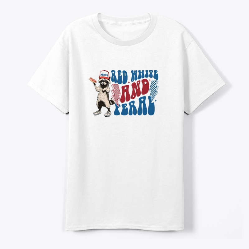 Red White and Feral 4th of July Racoon