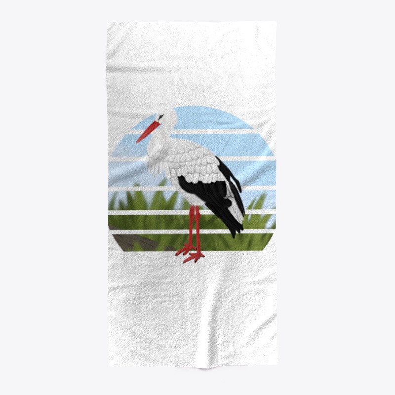 jz.birds Stork Bird Animal Art