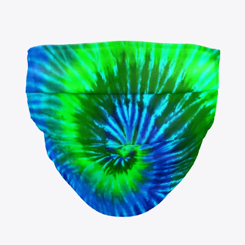 blue/green tie dye face mask