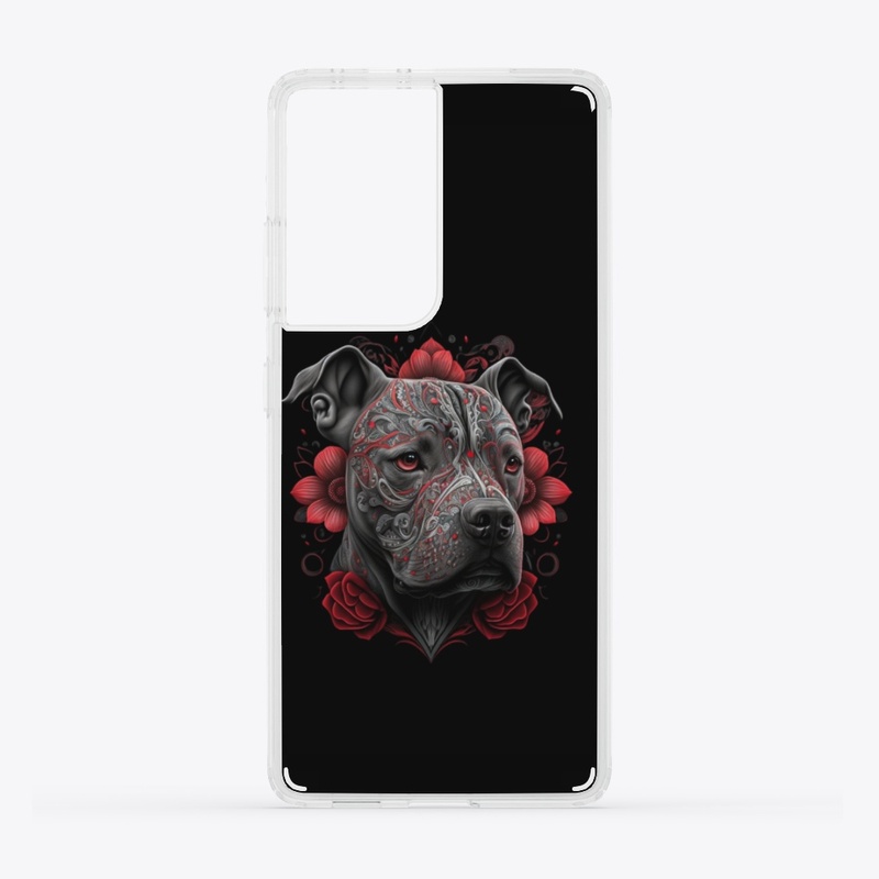 Pit Bull And Roses Phone Skin