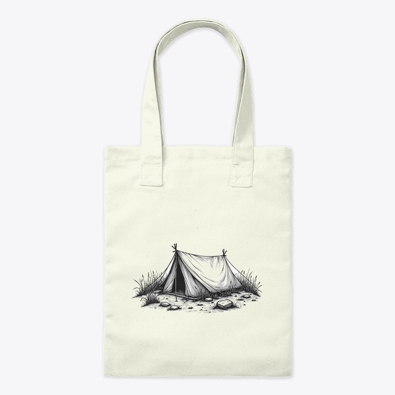 Vintage Camping Tent Drawing
