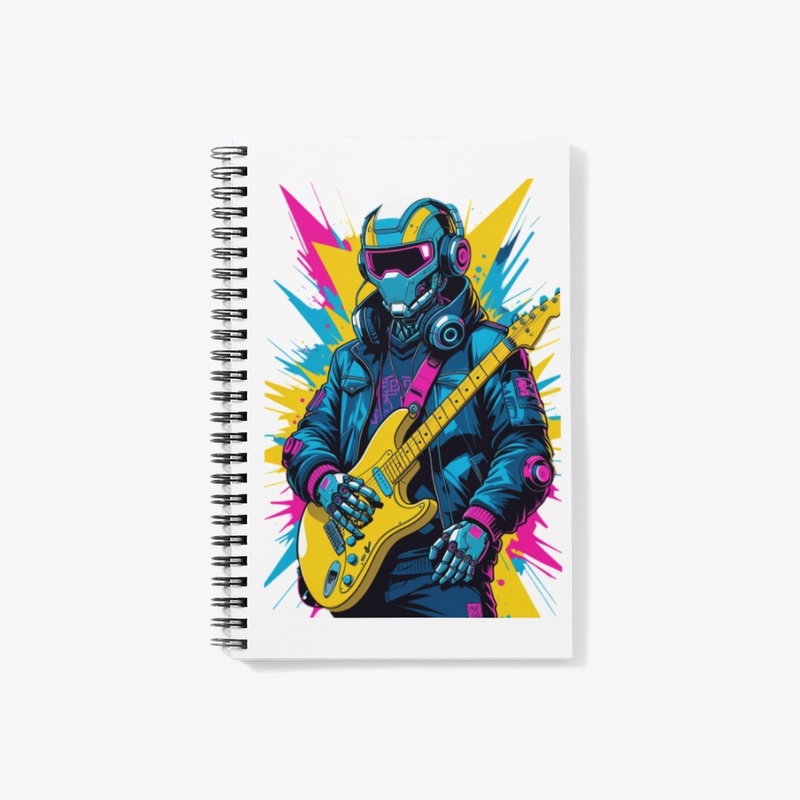 Neon Cyborg DJ Guitar Hero T-Shirt