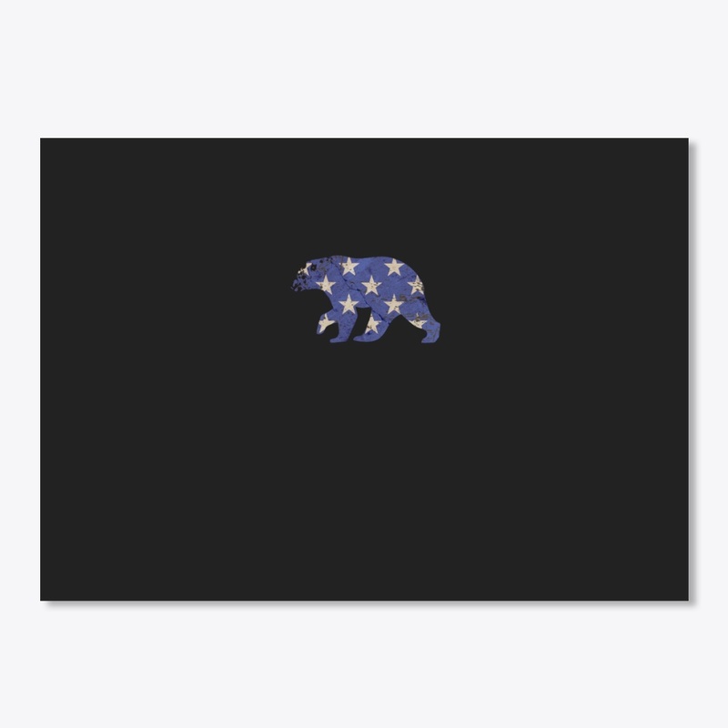 Bear Stars American Flag USA 4th of July