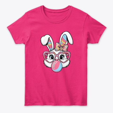 Cute Pink Bunny Easter Shirts Heliconia T-Shirt Front