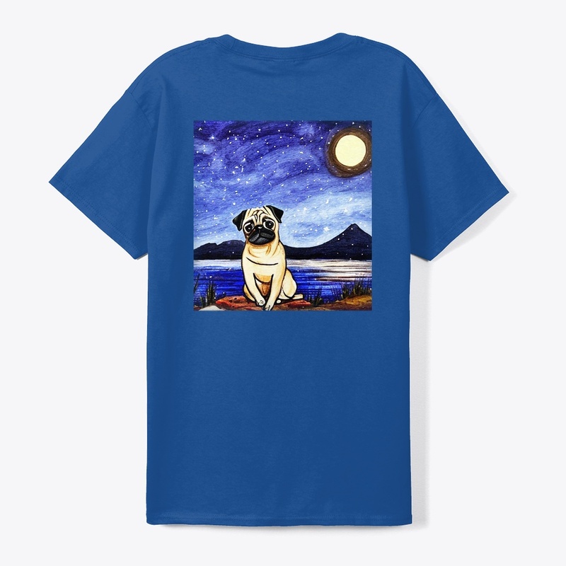 Pug Under the Moon