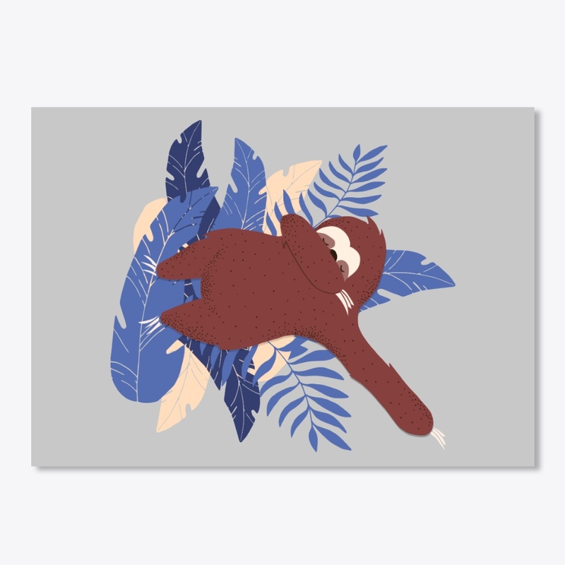 Dabbing Sloth Tropical Themed Background