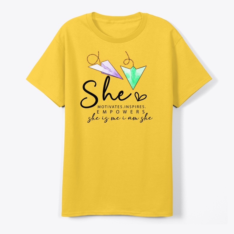  Empowered She Origami Quote Tee