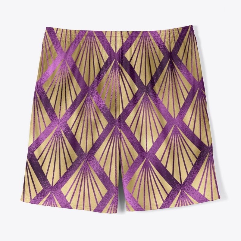 Purple and Gold Abstract Print 