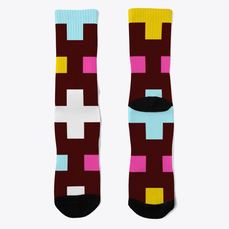 80s Colors Retro Cross Pattern