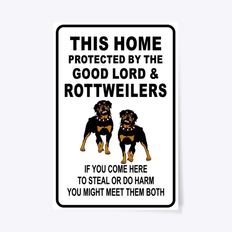 Rottweilers Warning Sign
