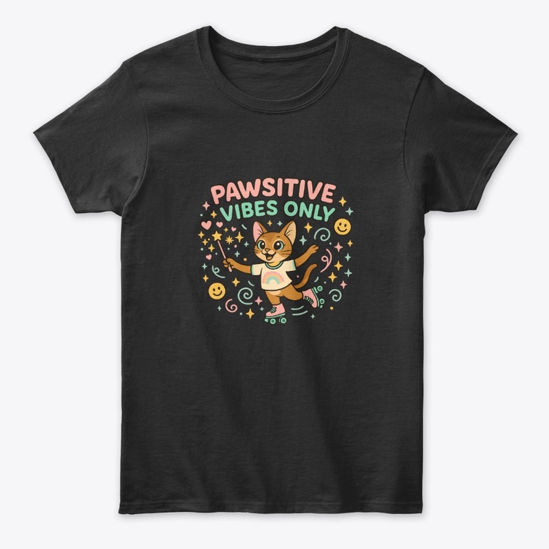 Pawsitive Vibes Only – Smiling Cat Tee