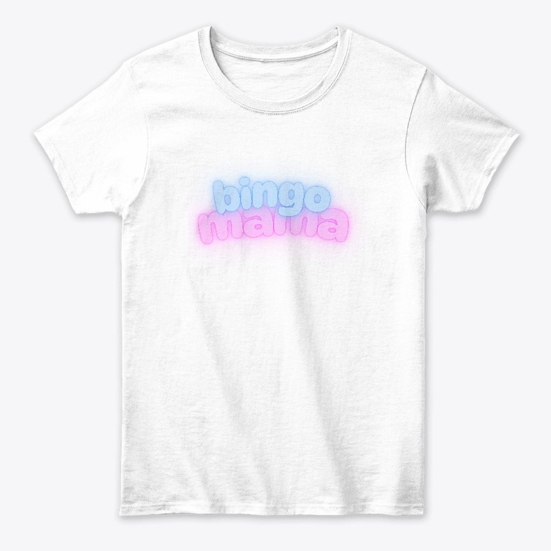 Bingo Mama gamiing blue and pink letters